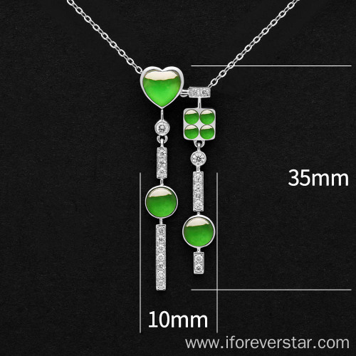 Jadeite pendant with fringe